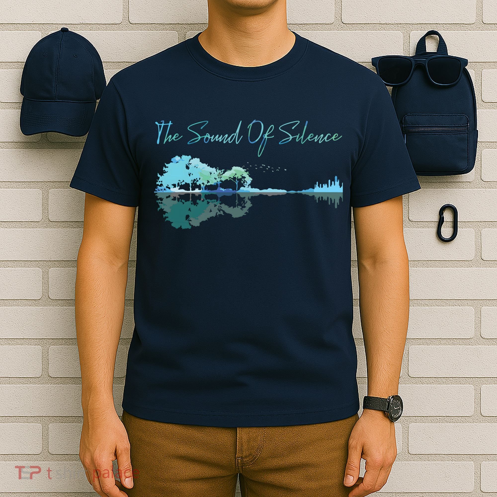 Guitar Artwork The Sound Of Silence Nature Guitar Mixed T-Shirt