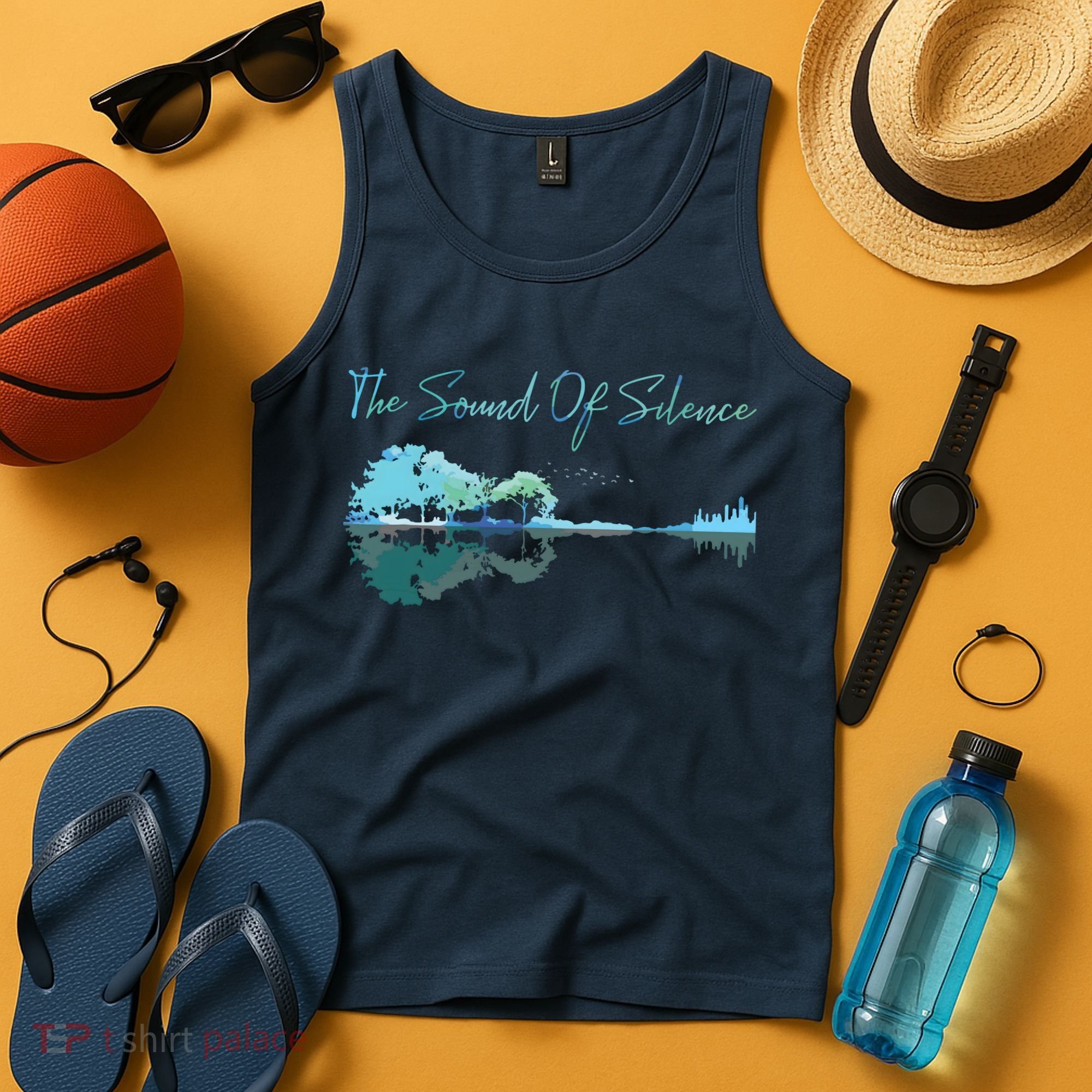 Guitar Artwork The Sound Of Silence Nature Guitar Mixed Tank Top