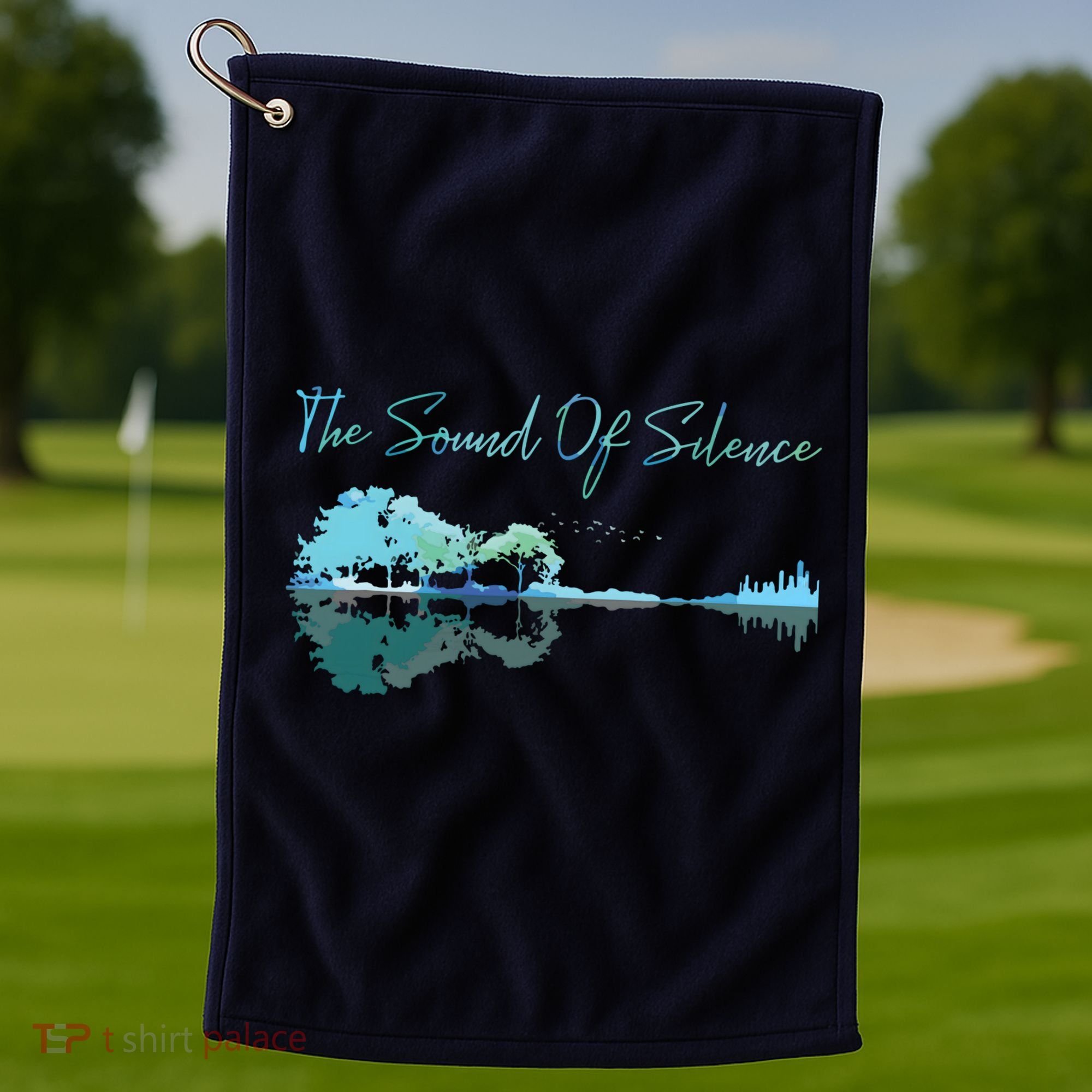 Guitar Artwork The Sound Of Silence Nature Guitar Mixed Golf Towel