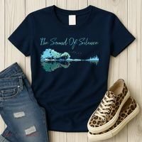 Guitar Artwork The Sound Of Silence Nature Guitar Mixed Women's T-Shirt thumb 3