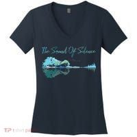 Guitar Artwork The Sound Of Silence Nature Guitar Mixed Women's V-Neck T-Shirt thumb 0