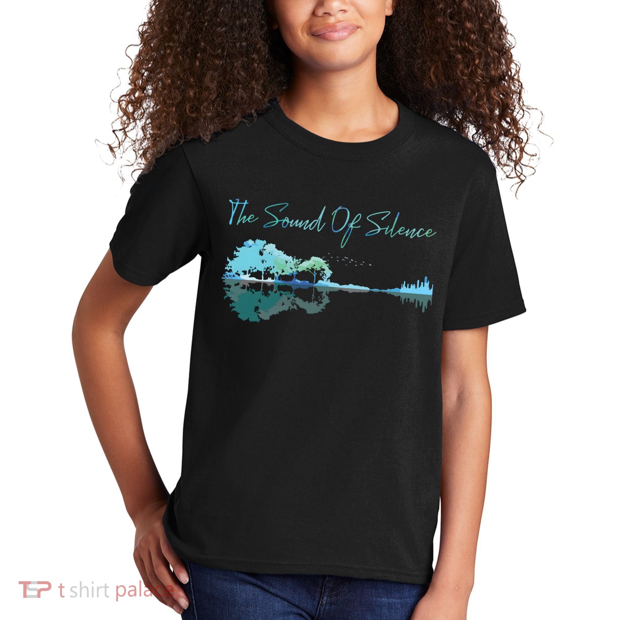 Guitar Artwork The Sound Of Silence Nature Guitar Mixed Kids T-Shirt