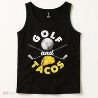 Golf And Tacos Funny Mexican Dish Favorite Sport Golfer Tank Top thumb 2
