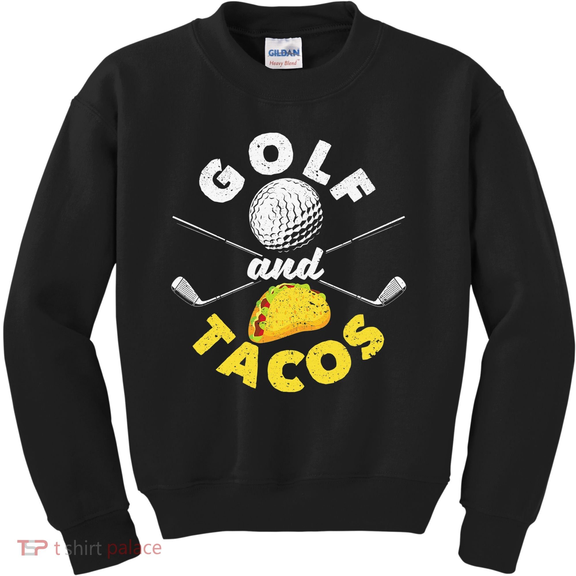 Golf And Tacos Funny Mexican Dish Favorite Sport Golfer Kids Sweatshirt