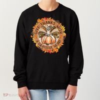 Give A Thanks With Grateful Heart Thanksgiving Thankful Turkey Women's Sweatshirt thumb 0