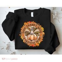 Give A Thanks With Grateful Heart Thanksgiving Thankful Turkey Sweatshirt thumb 2