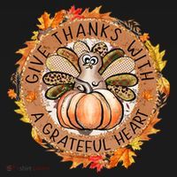 Give A Thanks With Grateful Heart Thanksgiving Thankful Turkey Women's Hoodie thumb 2