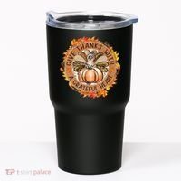 Give A Thanks With Grateful Heart Thanksgiving Thankful Turkey Tumbler thumb 0