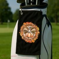 Give A Thanks With Grateful Heart Thanksgiving Thankful Turkey Golf Towel thumb 2