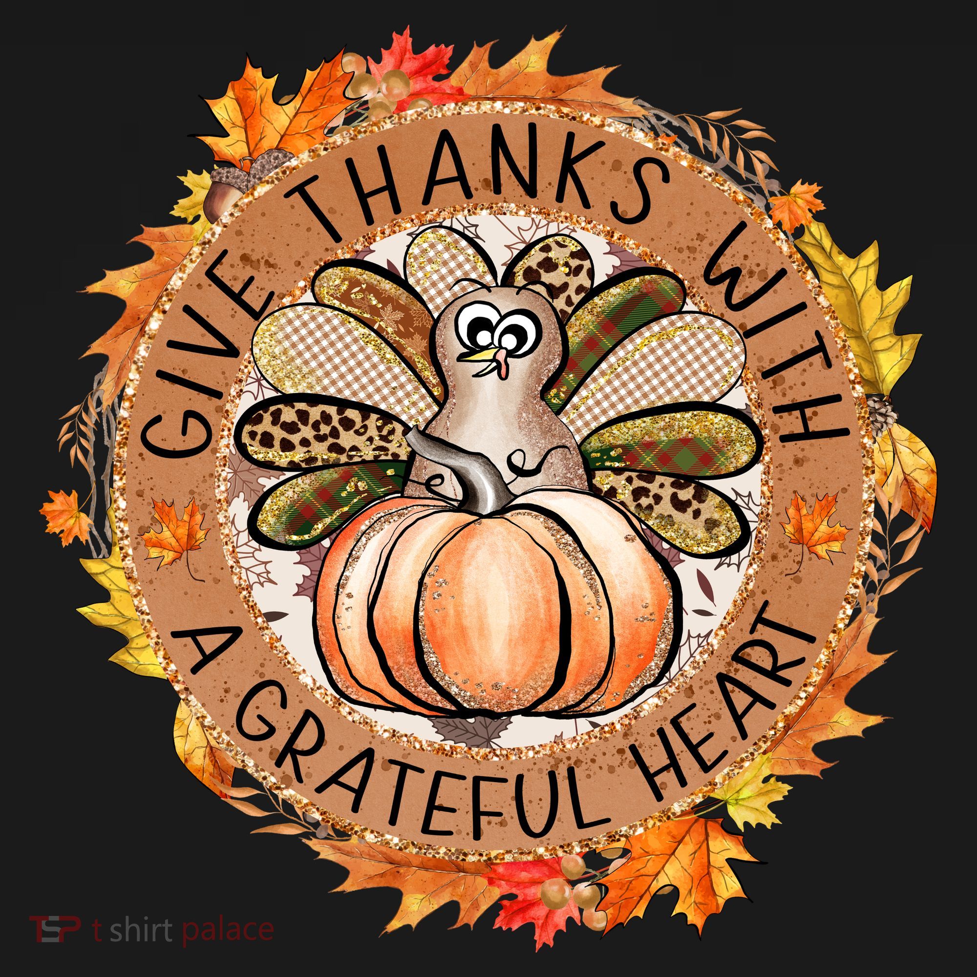 Give A Thanks With Grateful Heart Thanksgiving Thankful Turkey Toddler T-Shirt