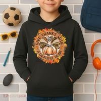 Give A Thanks With Grateful Heart Thanksgiving Thankful Turkey Kids Hoodie thumb 2