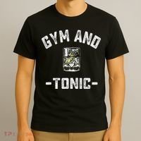 Gym And Tonic Funny Workout Weightlifting Pun Alcohol Drink T-Shirt thumb 3