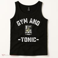 Gym And Tonic Funny Workout Weightlifting Pun Alcohol Drink Tank Top thumb 2