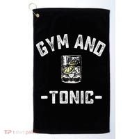Gym And Tonic Funny Workout Weightlifting Pun Alcohol Drink Golf Towel thumb 0