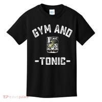 Gym And Tonic Funny Workout Weightlifting Pun Alcohol Drink Kids T-Shirt thumb 0