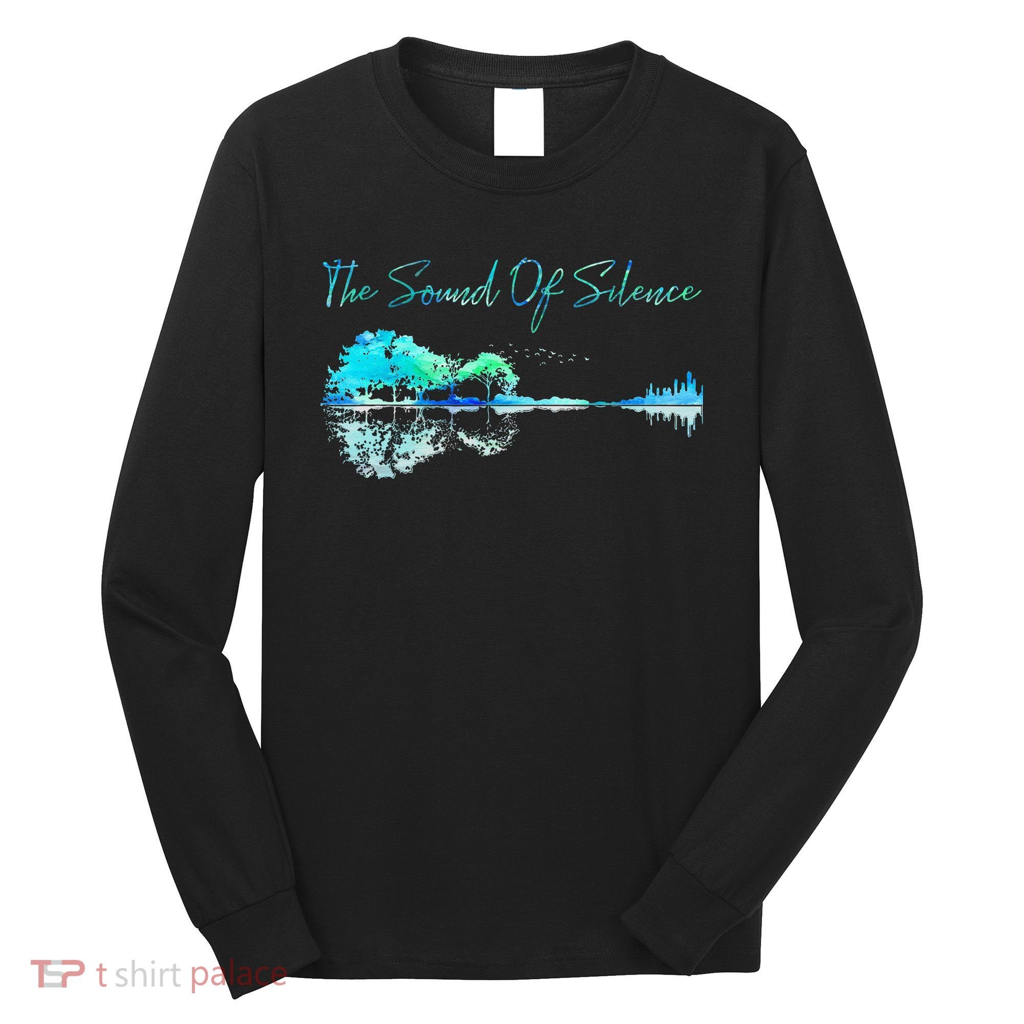 Guitar Artwork The Sound Of Silence Nature Guitar Mixed Long Sleeve Shirt