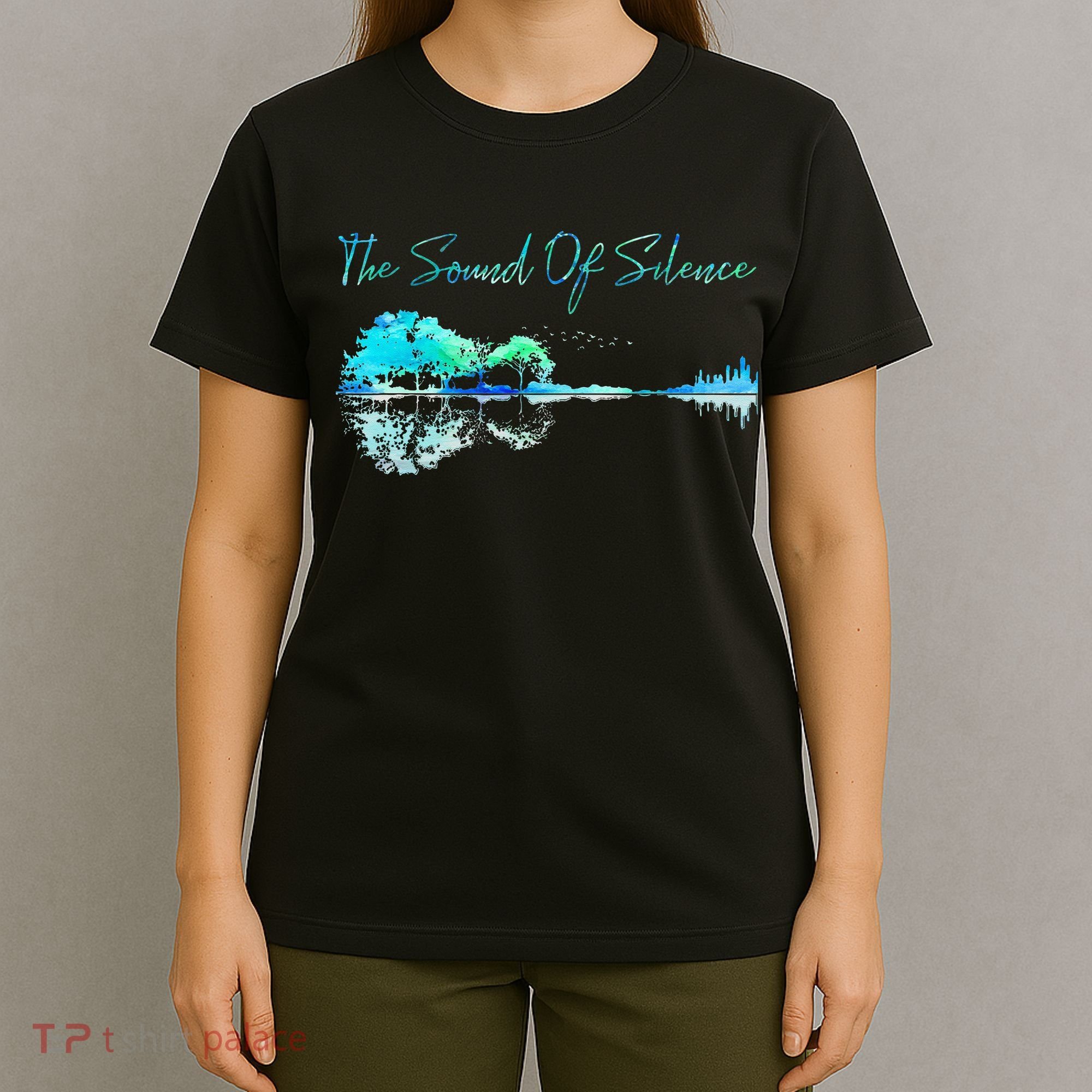 Guitar Artwork The Sound Of Silence Nature Guitar Mixed T-Shirt