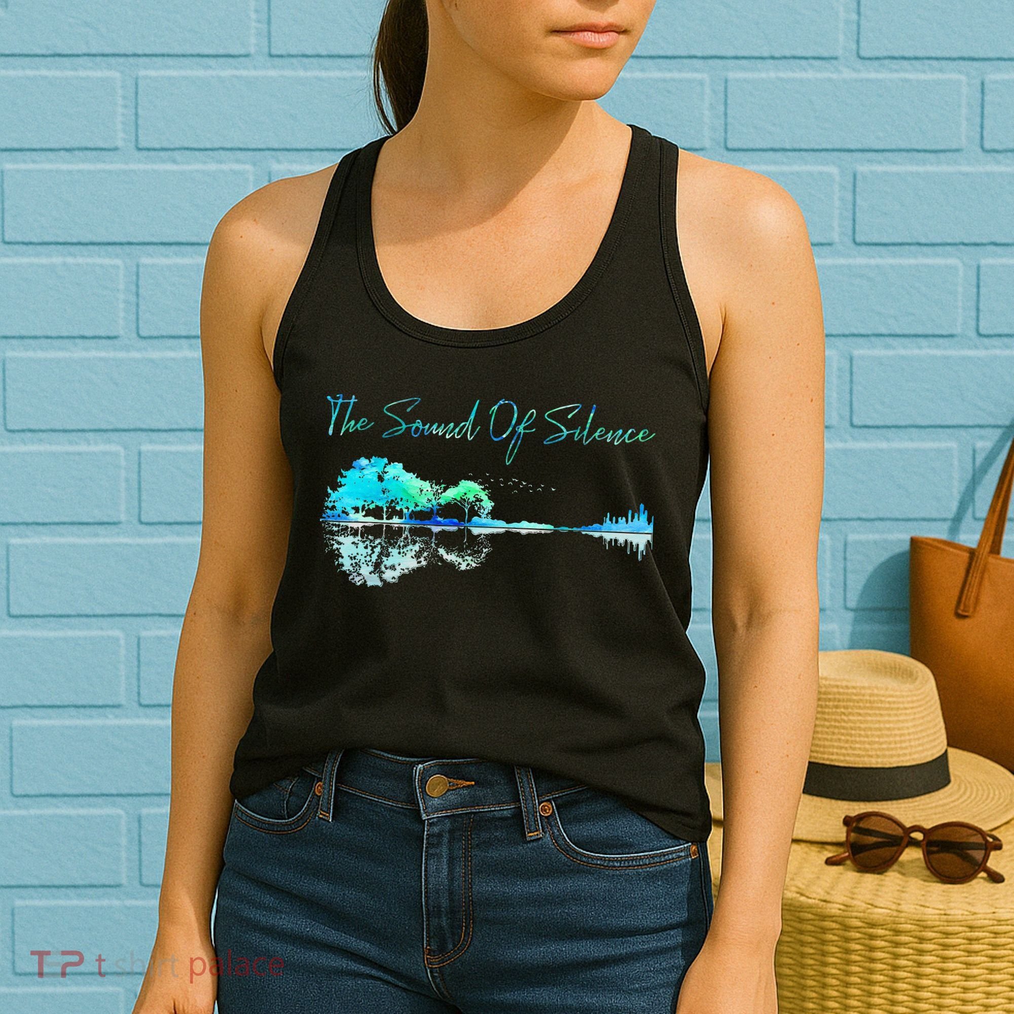 Guitar Artwork The Sound Of Silence Nature Guitar Mixed Women's Tank Top