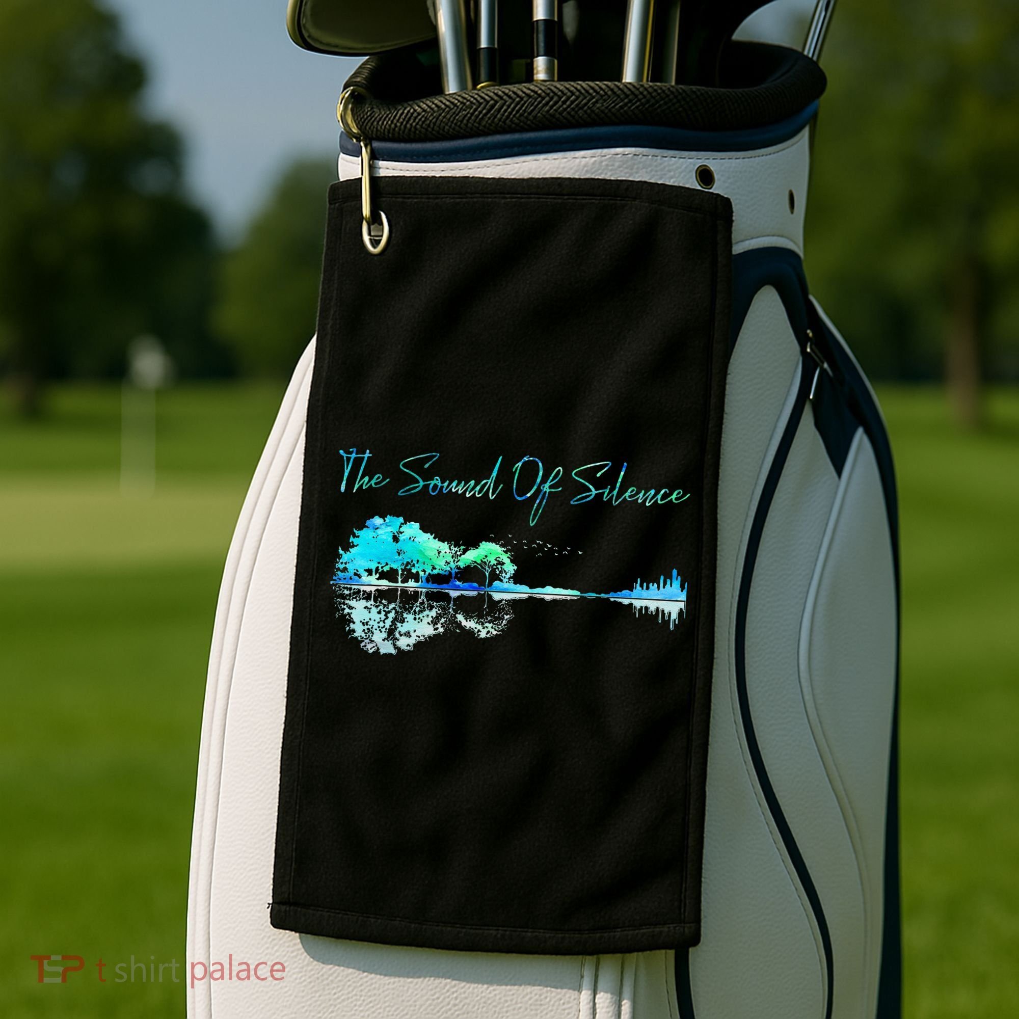 Guitar Artwork The Sound Of Silence Nature Guitar Mixed Golf Towel