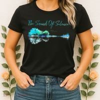 Guitar Artwork The Sound Of Silence Nature Guitar Mixed Women's T-Shirt thumb 2