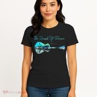 Guitar Artwork The Sound Of Silence Nature Guitar Mixed Women's T-Shirt thumb 4