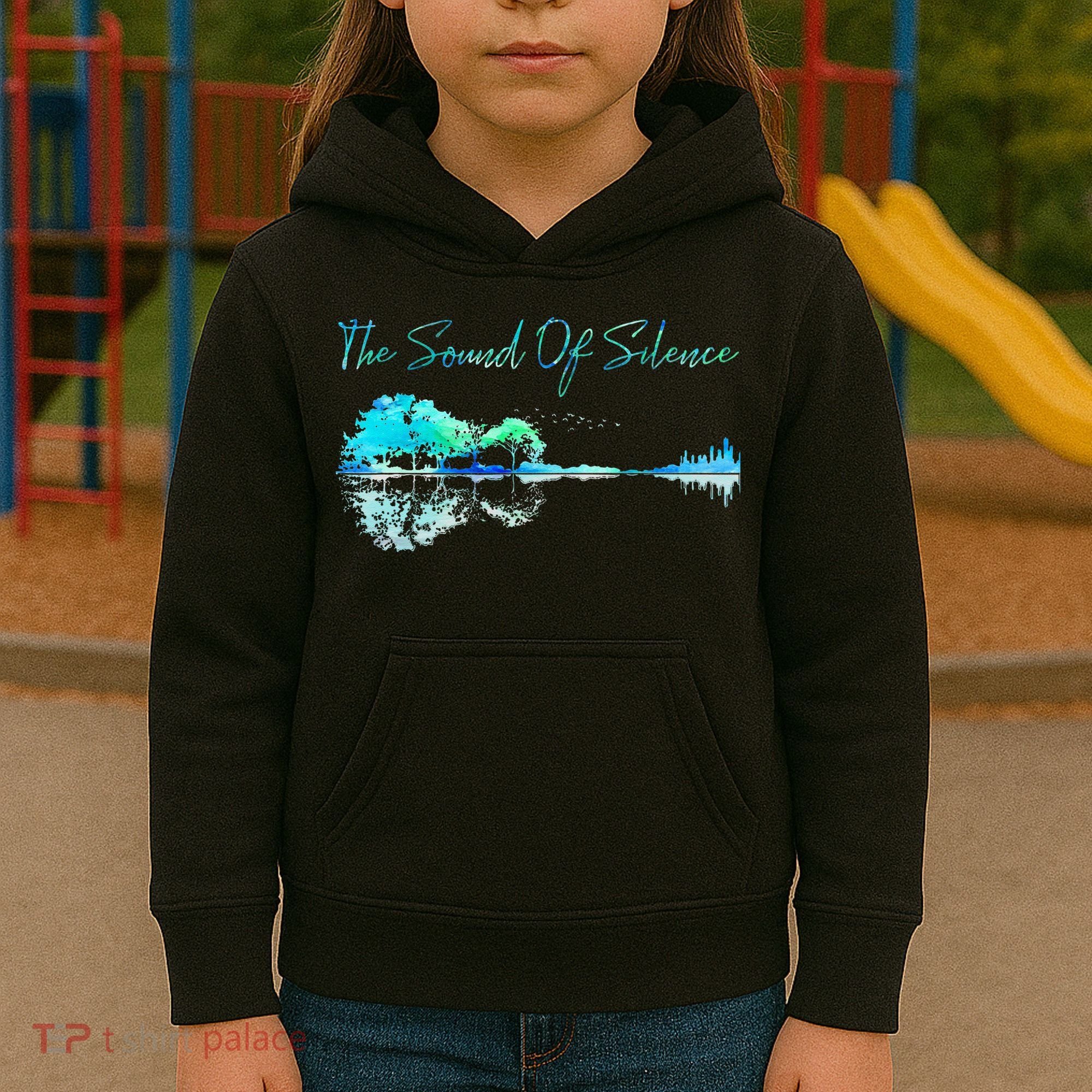 Guitar Artwork The Sound Of Silence Nature Guitar Mixed Kids Hoodie
