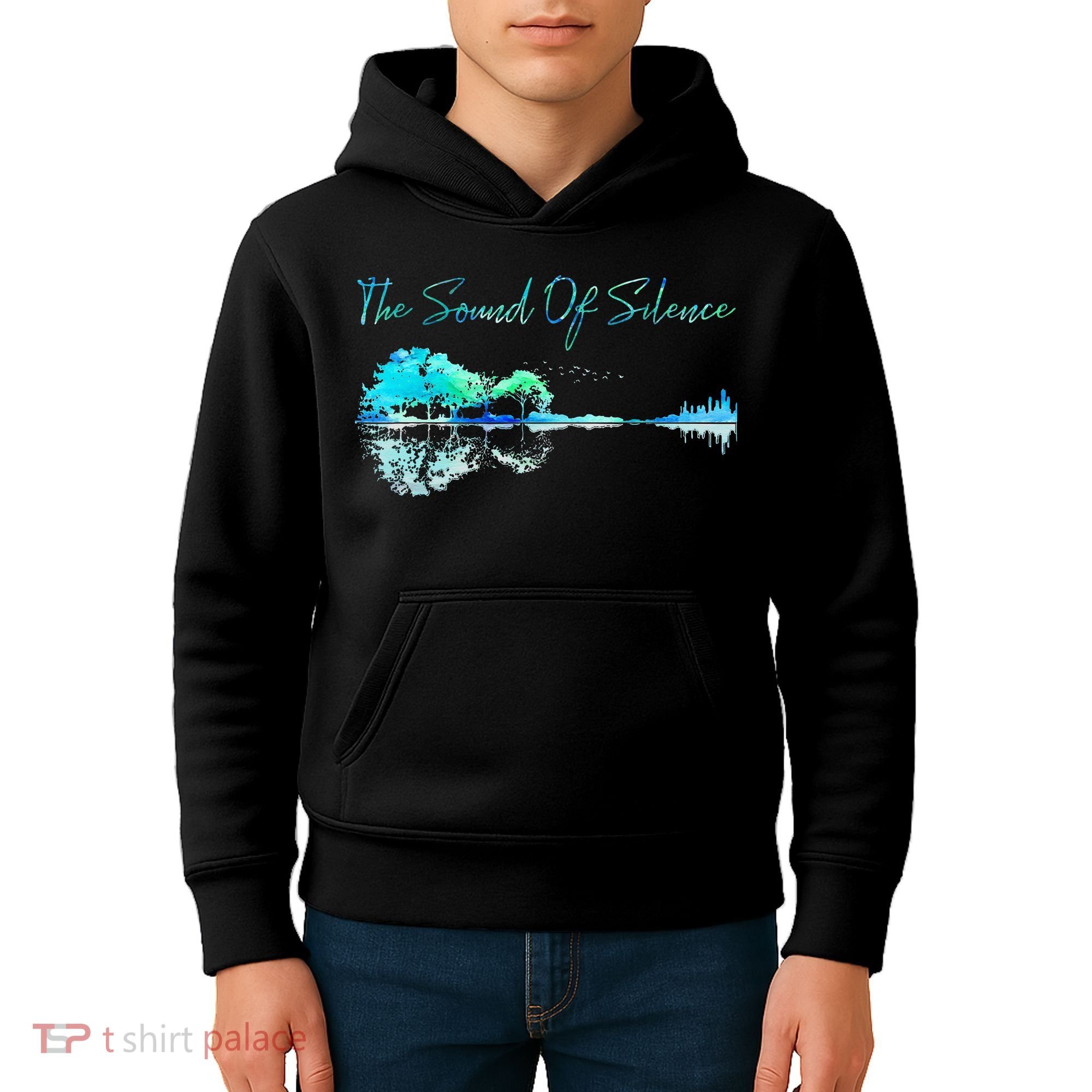 Guitar Artwork The Sound Of Silence Nature Guitar Mixed Kids Hoodie