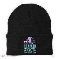 Go Ahead Underestimate Me That'll Be Fun Witch Cat Lover Meaningful Gift Beanie thumb 0