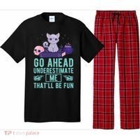 Go Ahead Underestimate Me That'll Be Fun Witch Cat Lover Meaningful Gift Pajama Set thumb 0