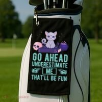 Go Ahead Underestimate Me That'll Be Fun Witch Cat Lover Meaningful Gift Golf Towel thumb 2