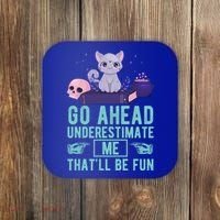 Go Ahead Underestimate Me That'll Be Fun Witch Cat Lover Meaningful Gift Coaster thumb 0