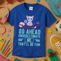 Go Ahead Underestimate Me That'll Be Fun Witch Cat Lover Meaningful Gift Kids T-Shirt thumb 3