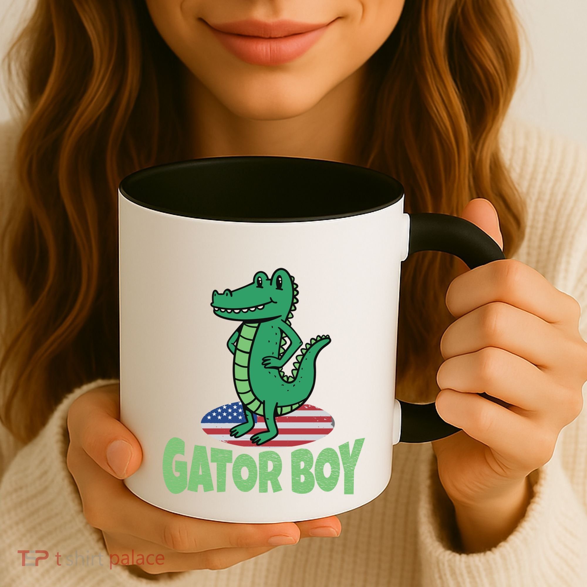 Gator American Usa Flag Alligator Crocodile Funny Gift Coffee Mug