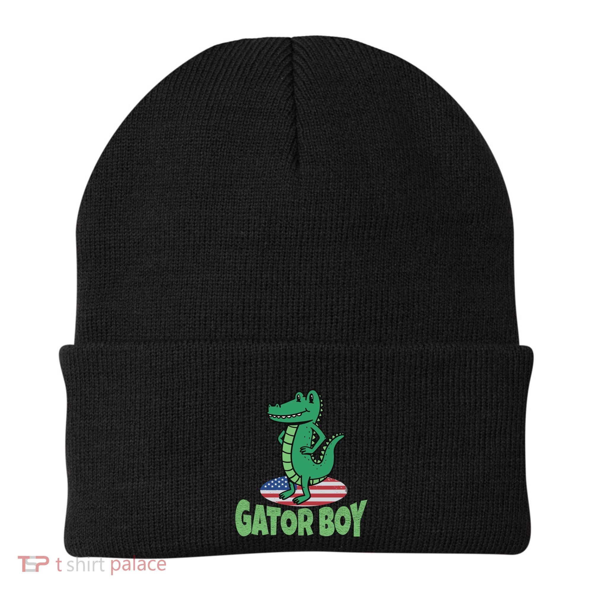 Gator American Usa Flag Alligator Crocodile Funny Gift Beanie