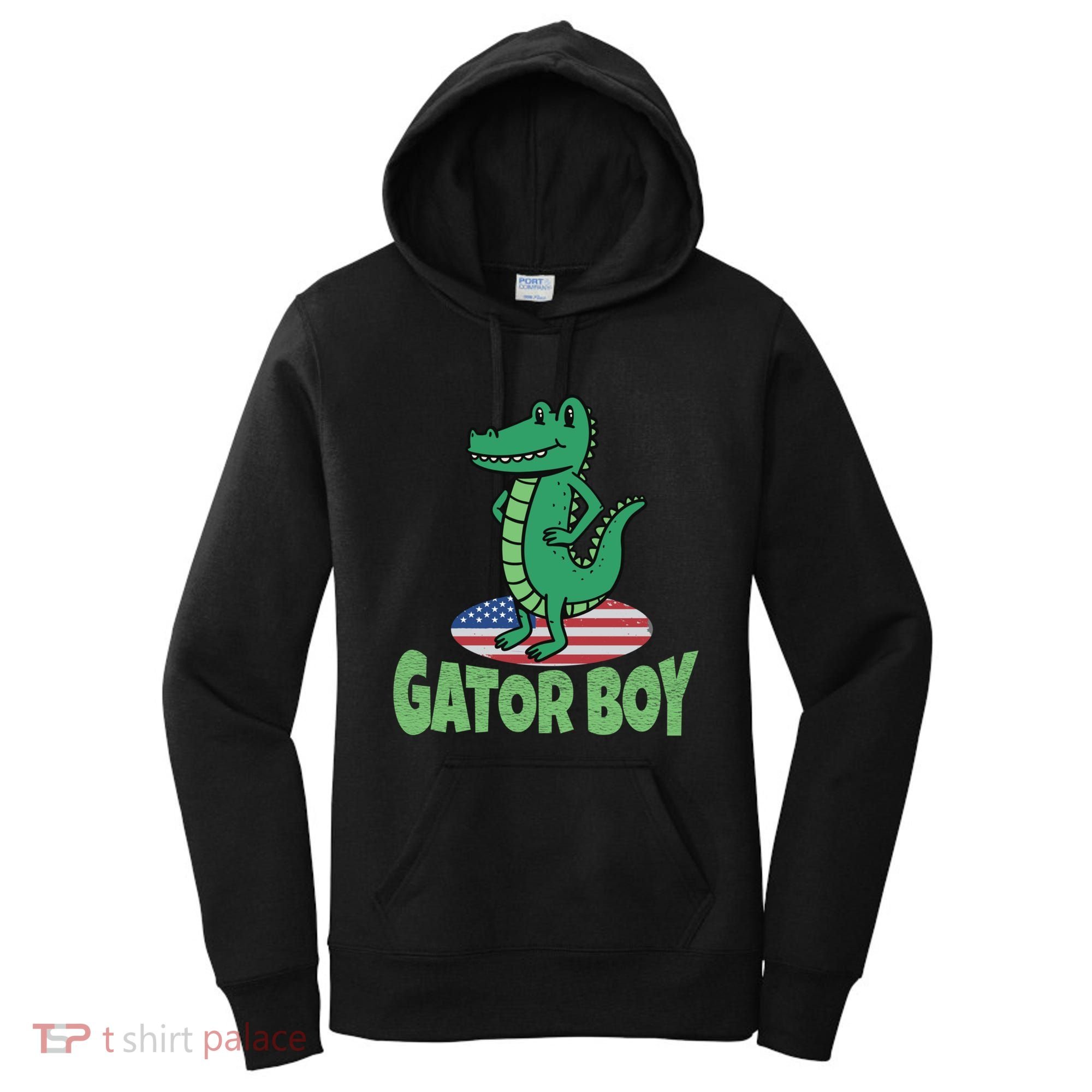 Gator American Usa Flag Alligator Crocodile Funny Gift Women's Hoodie