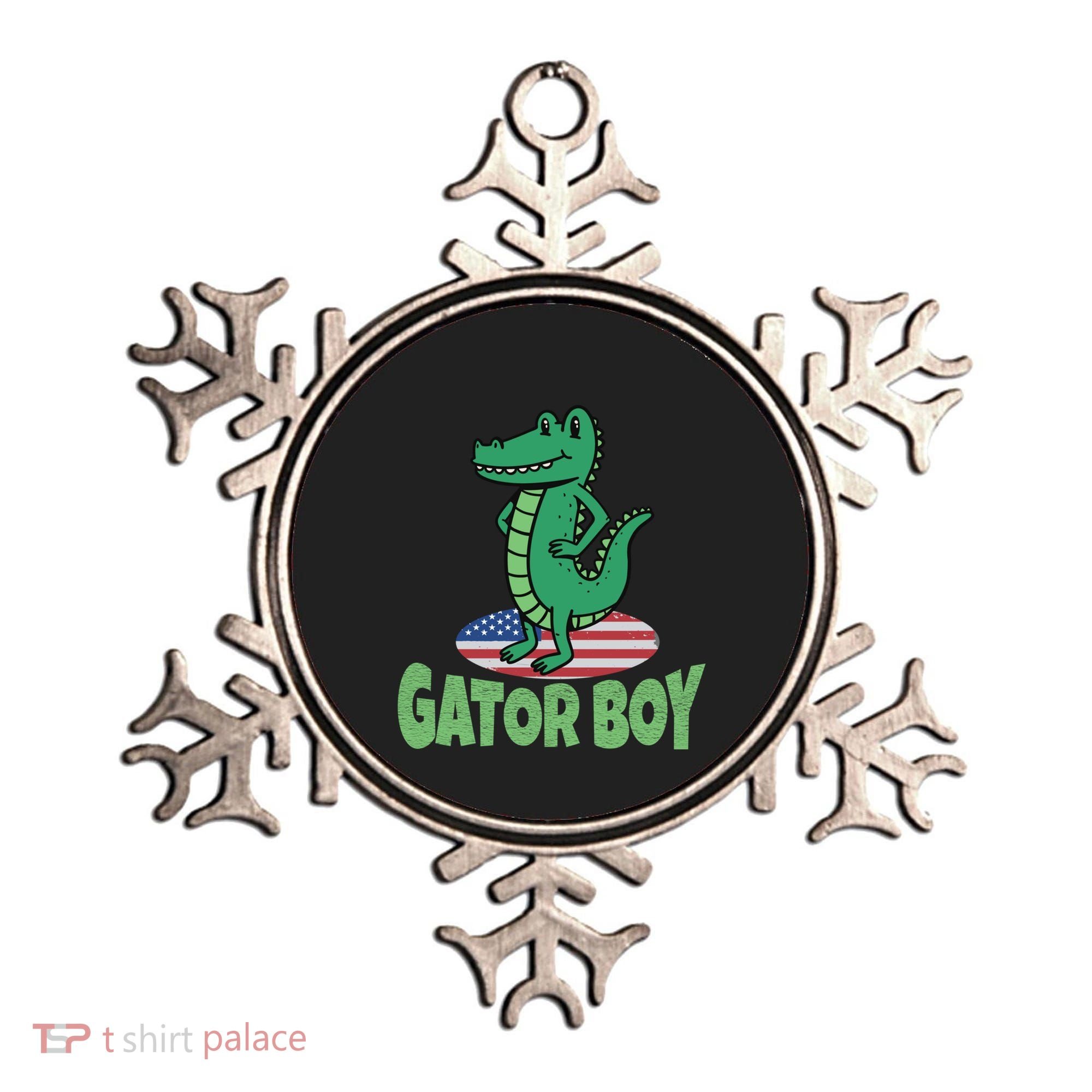 Gator American Usa Flag Alligator Crocodile Funny Gift Ornament
