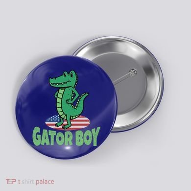 Gator American Usa Flag Alligator Crocodile Funny Gift Button