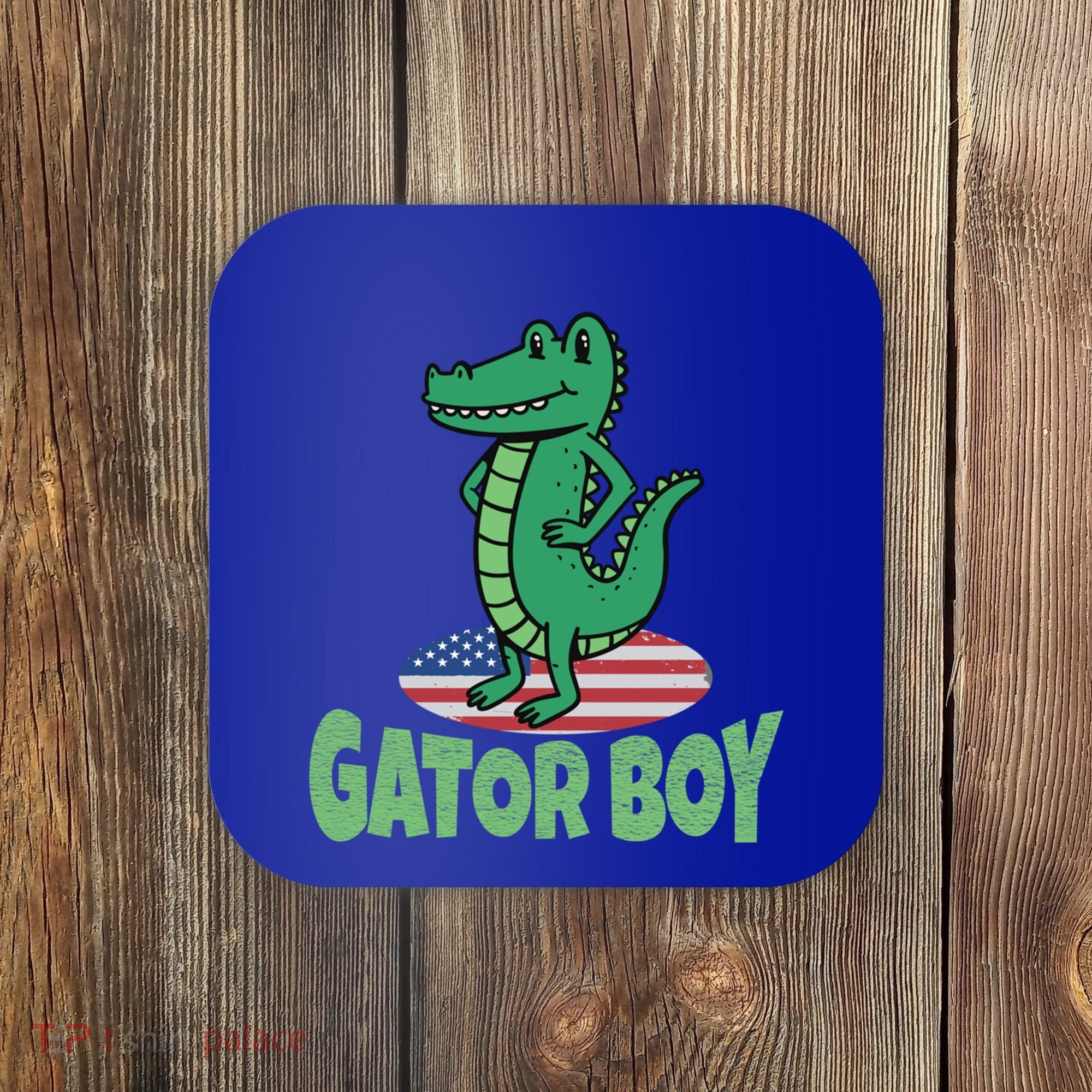Gator American Usa Flag Alligator Crocodile Funny Gift Coaster