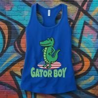 Gator American Usa Flag Alligator Crocodile Funny Gift Women's Tank Top thumb 3
