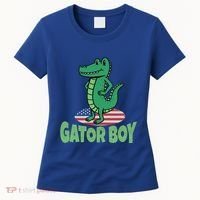 Gator American Usa Flag Alligator Crocodile Funny Gift Women's T-Shirt thumb 0