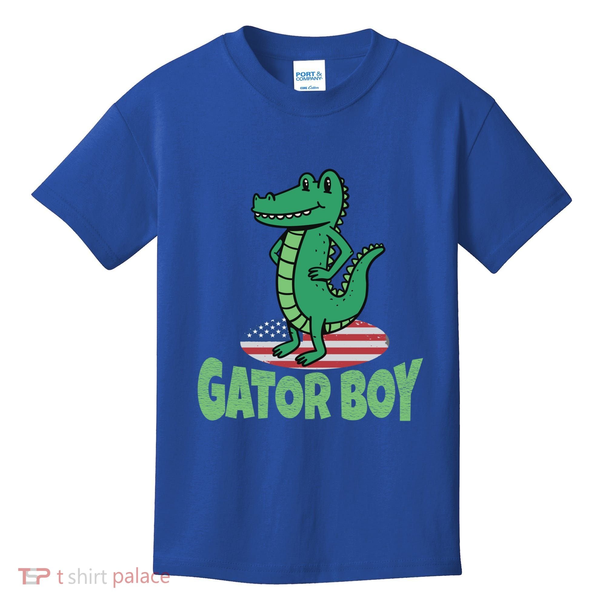 Gator American Usa Flag Alligator Crocodile Funny Gift Kids T-Shirt