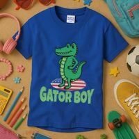 Gator American Usa Flag Alligator Crocodile Funny Gift Kids T-Shirt thumb 3