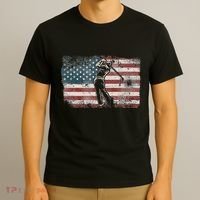 Golf American Usa Flag Vintage T-Shirt thumb 3