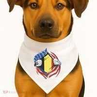 Germany And United States Flag USA-Made Doggie Bandana thumb 1