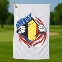 Germany And United States Flag Golf Towel thumb 1