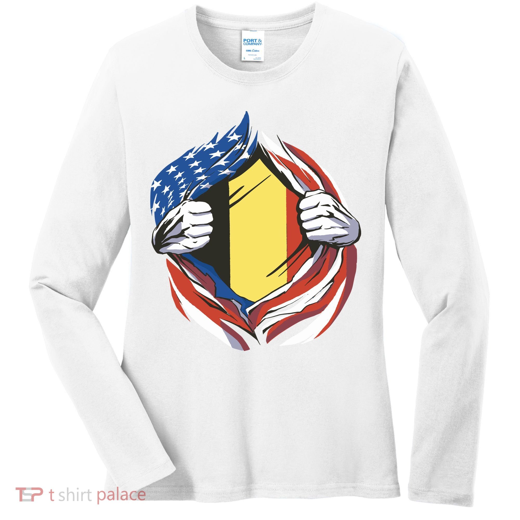Germany And United States Flag Women's Long Sleeve Shirt