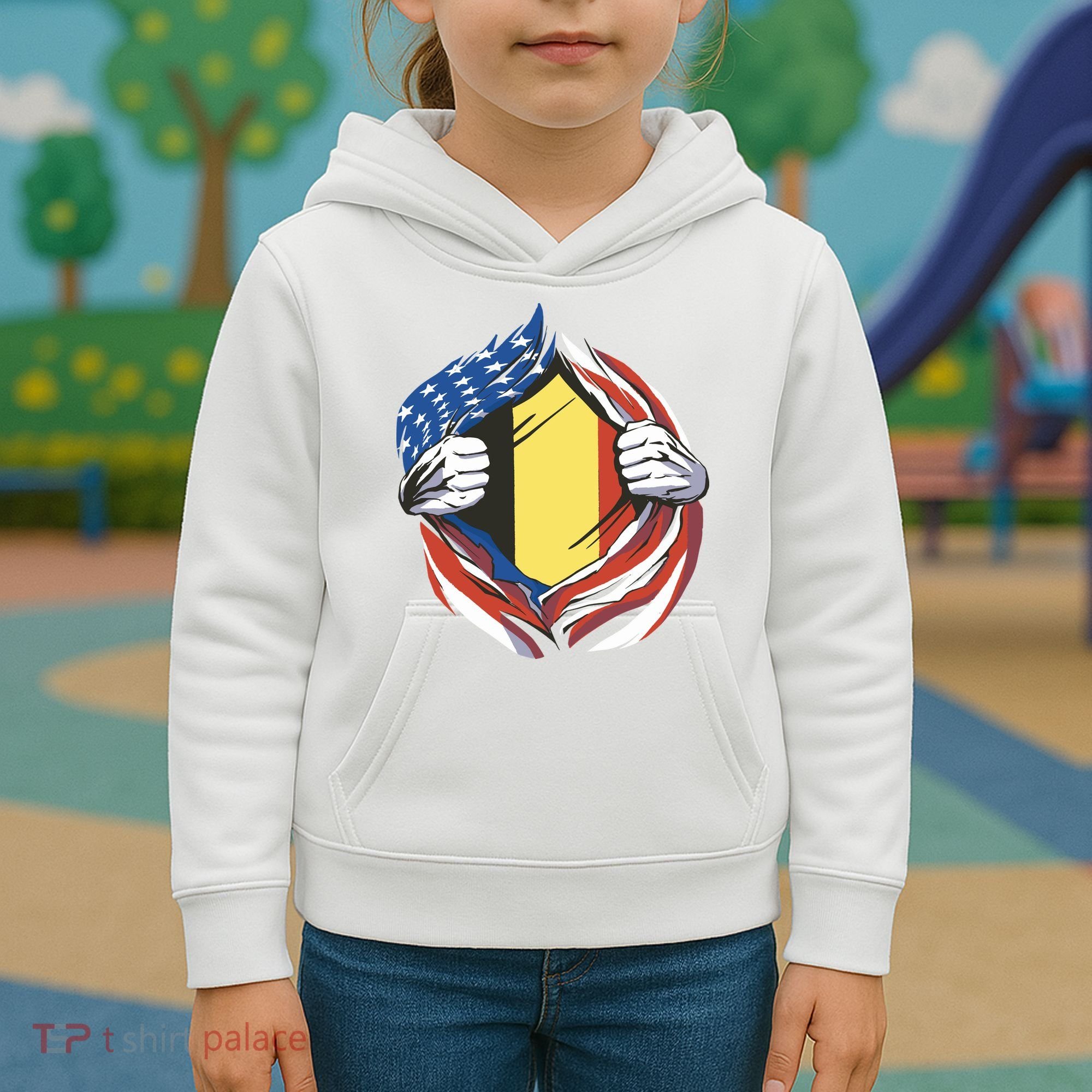 Germany And United States Flag Kids Hoodie