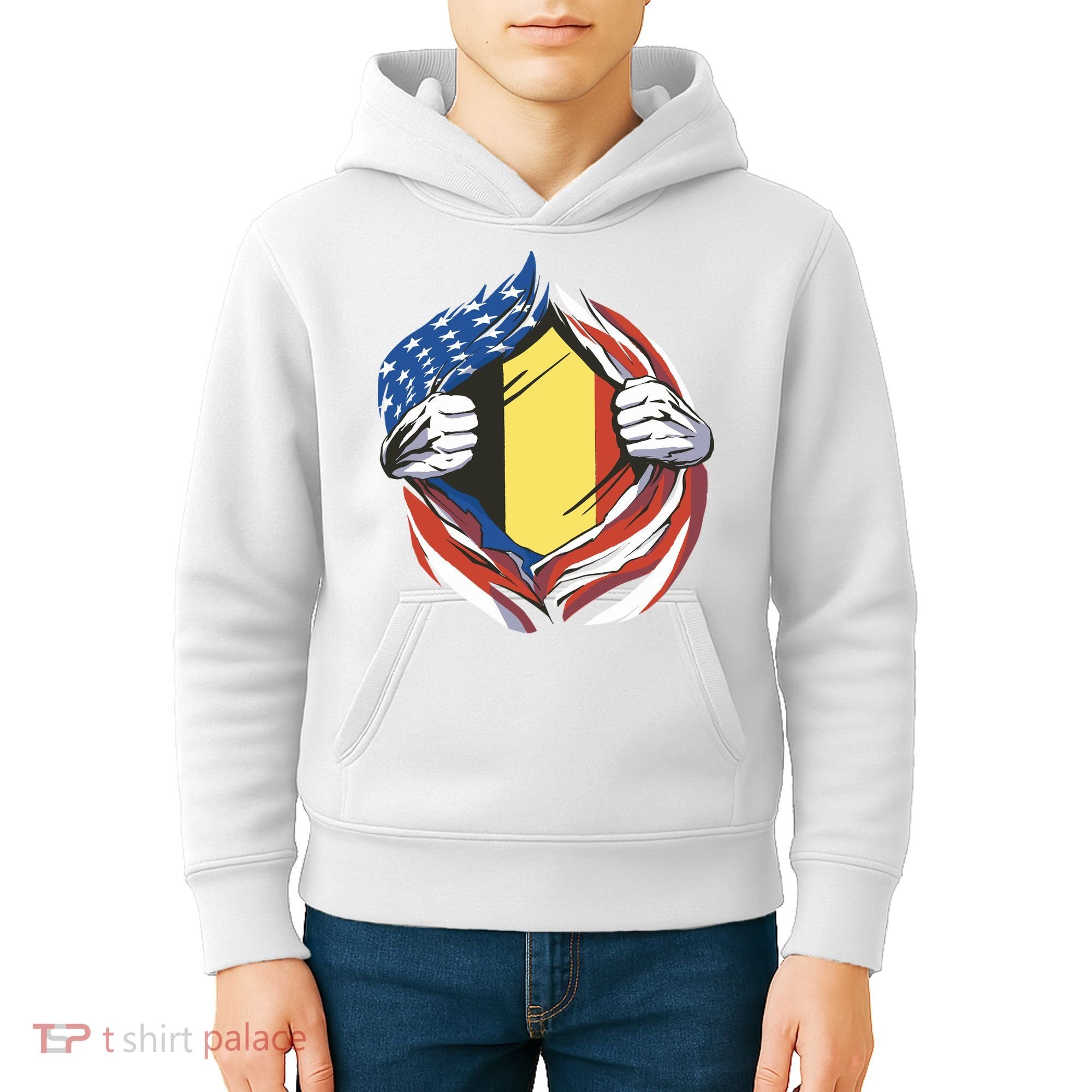 Germany And United States Flag Kids Hoodie