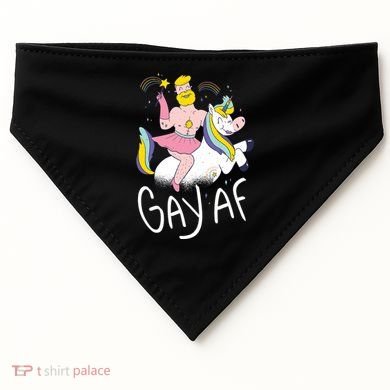 Gay AF Unicorn USA-Made Doggie Bandana