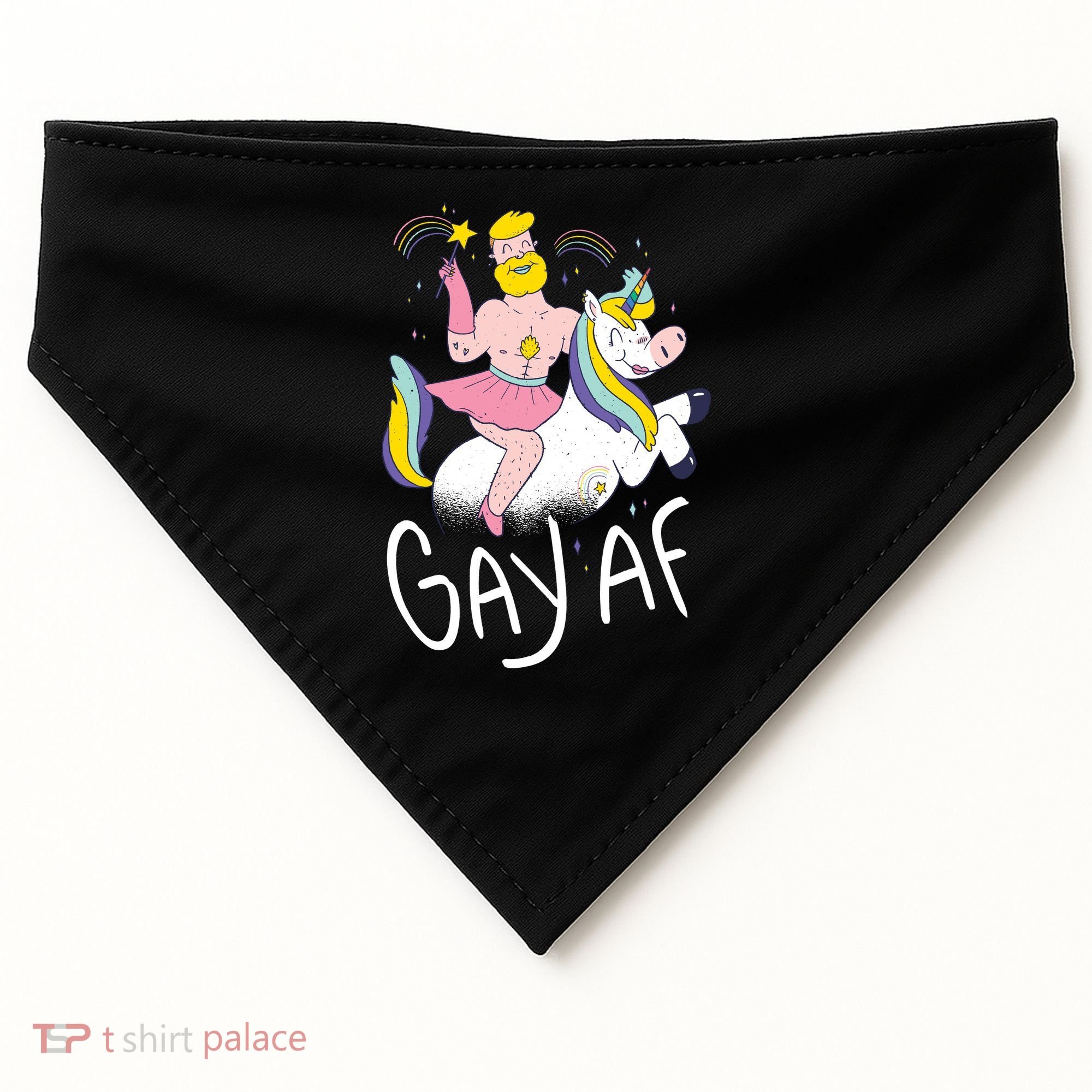 Gay AF Unicorn USA-Made Doggie Bandana